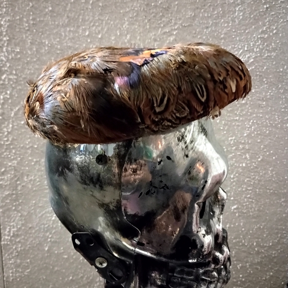 Vintage Pheasant Feather Hat Pill Box 1940's Sophisticated Charming Classy Cap - Picture 6 of 14